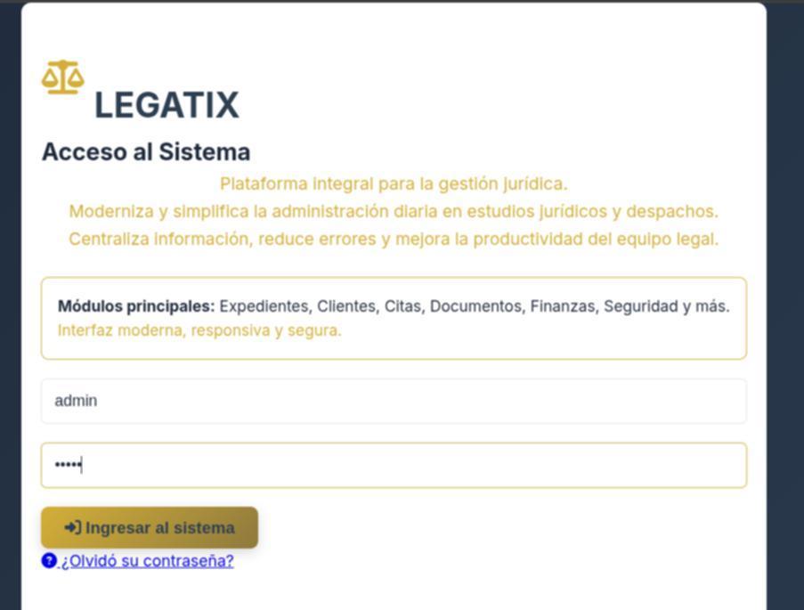 LEGATIX - Dashboard Principal